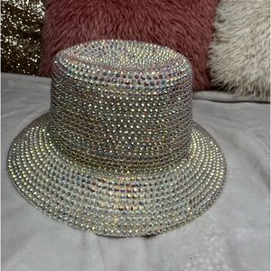 White Iridescent Bucket Hat